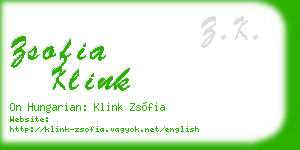 zsofia klink business card